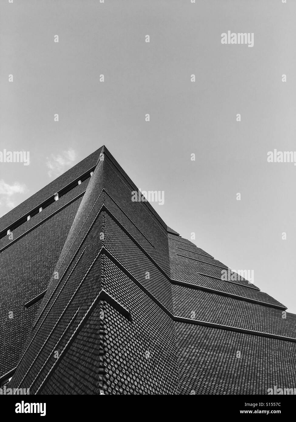 Tate Modern estensione. In bianco e nero. Foto Stock