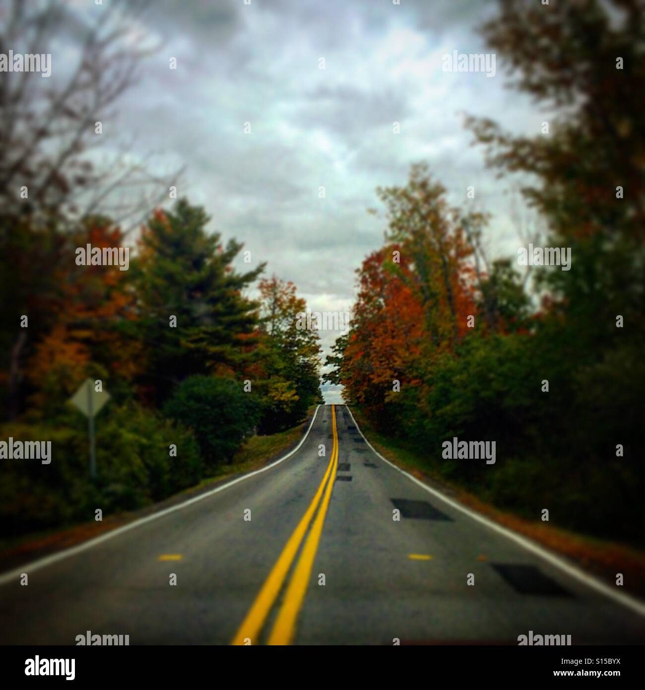 Strada aperta in autunno in Upstate New York Foto Stock