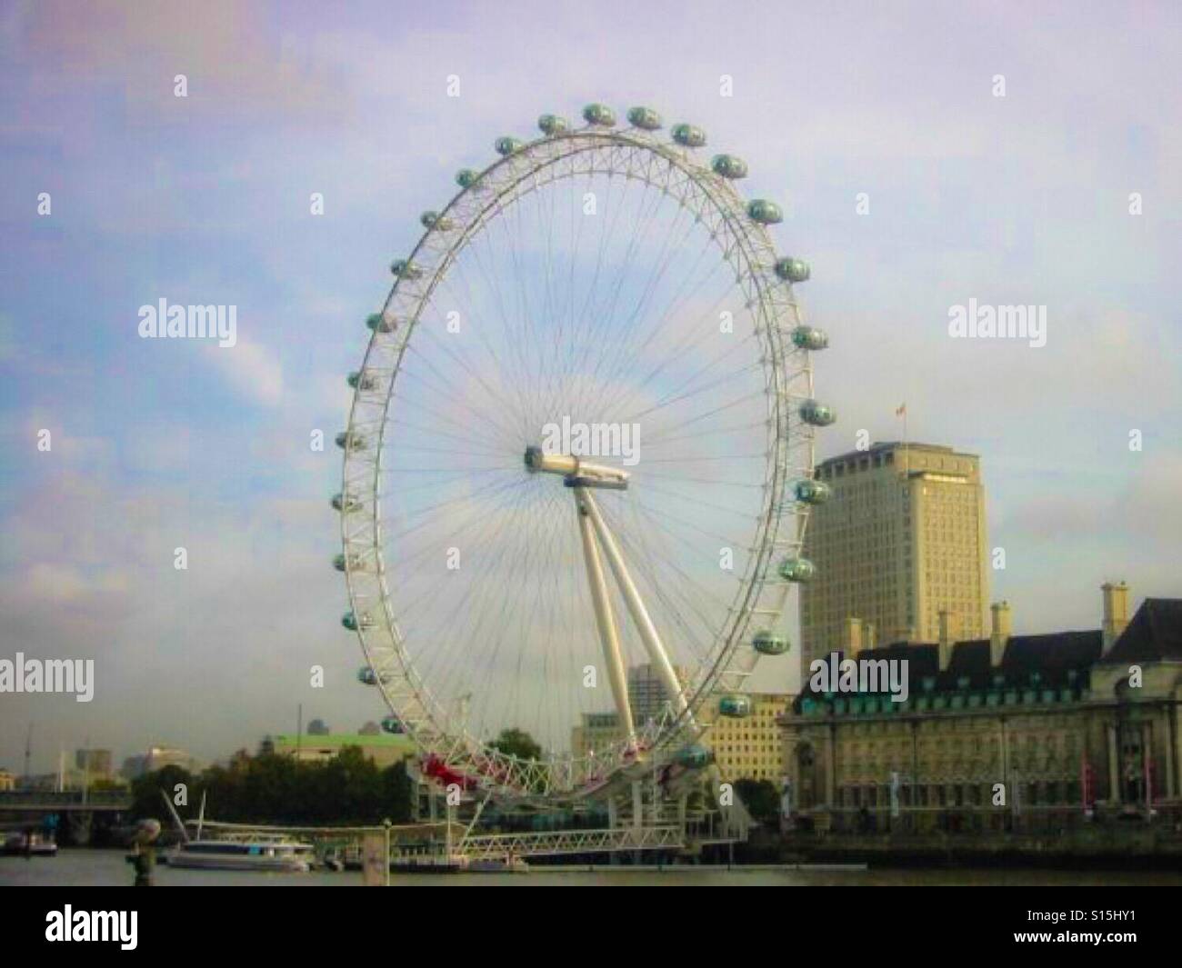 London Eye crepuscolo Foto Stock