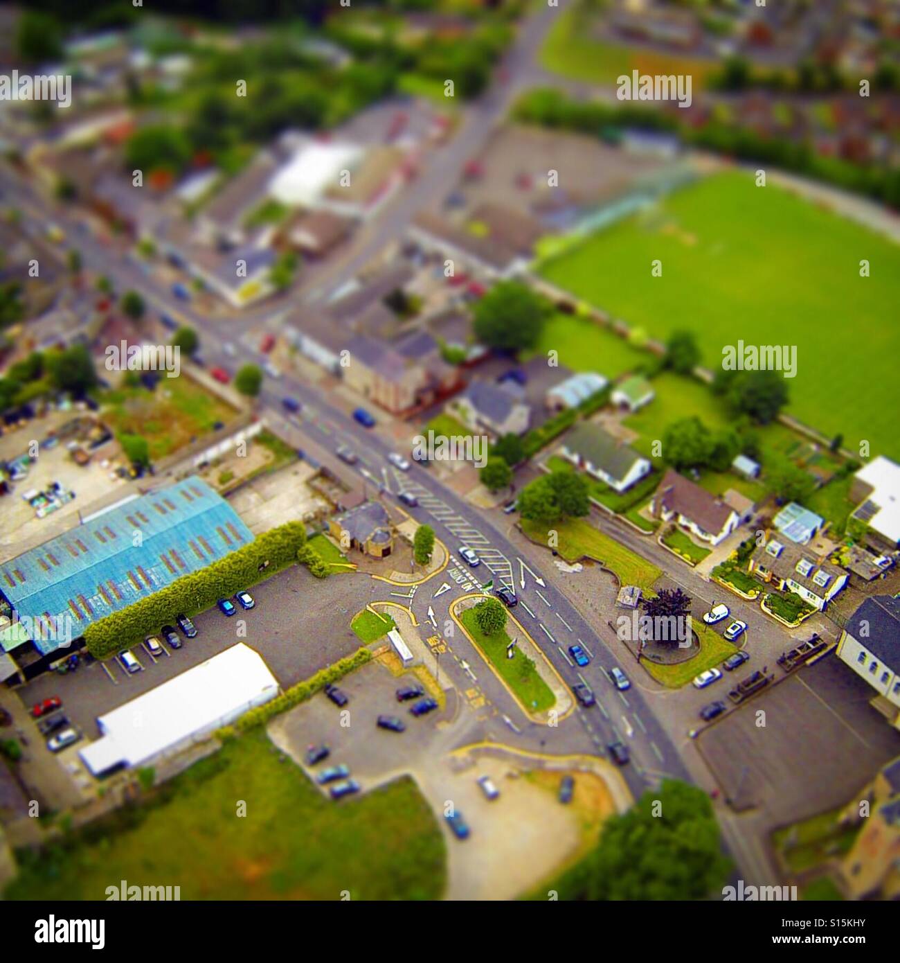 Vista aerea di Dungiven Foto Stock