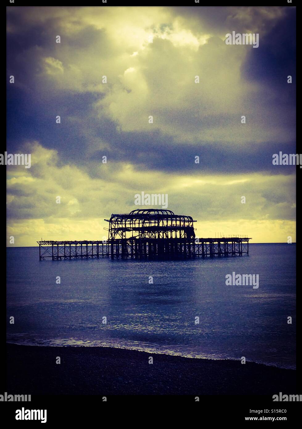 Molo Ovest di Brighton. Foto Stock