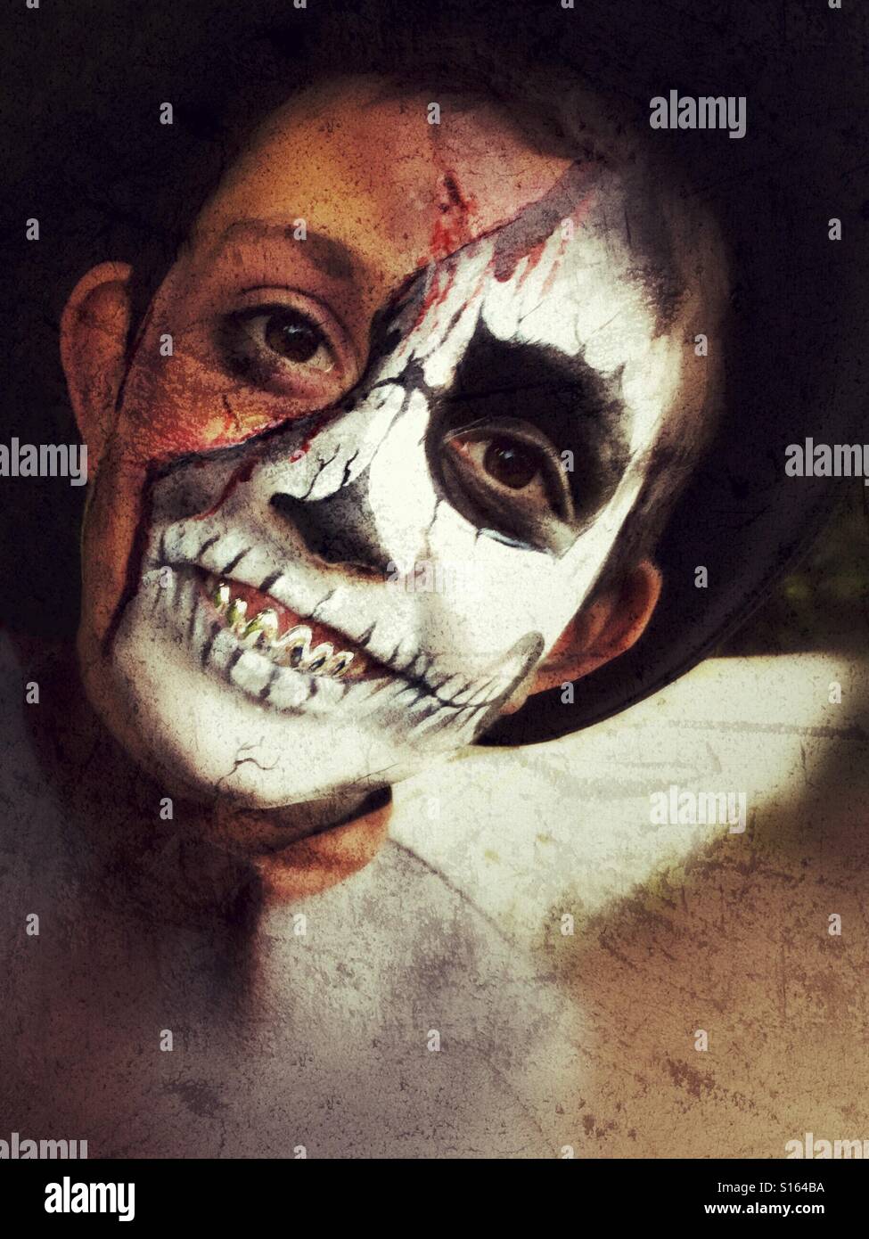 Costume di Halloween trucco - Immagine stock catturata con smartphone