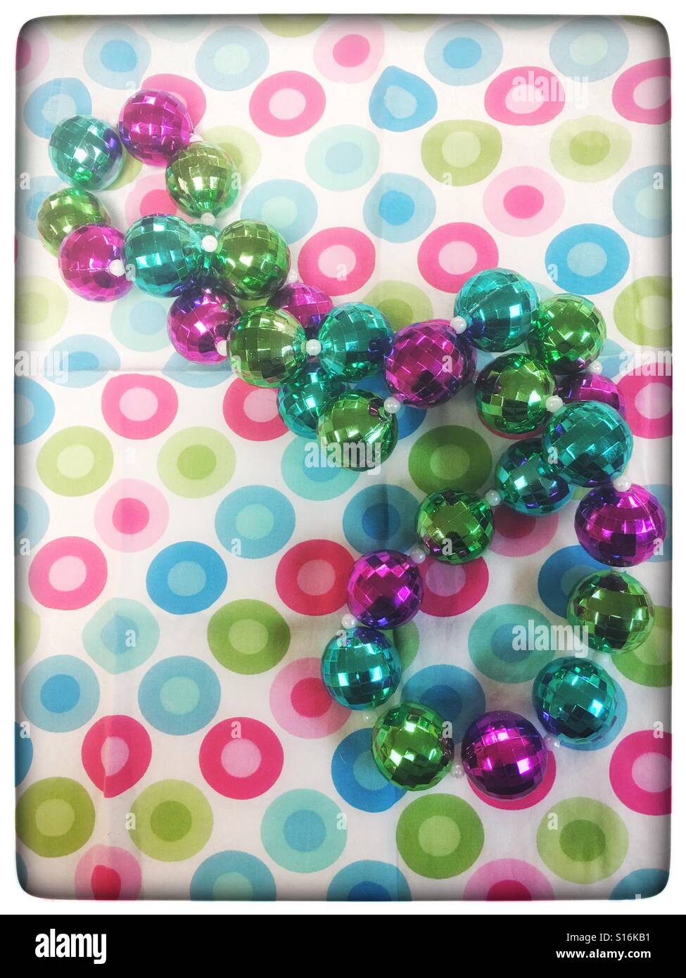Grandi Mardi Gras beads Foto Stock