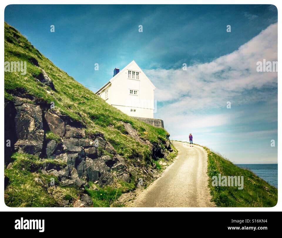 Kråkenes fyr in Norvegia Foto Stock