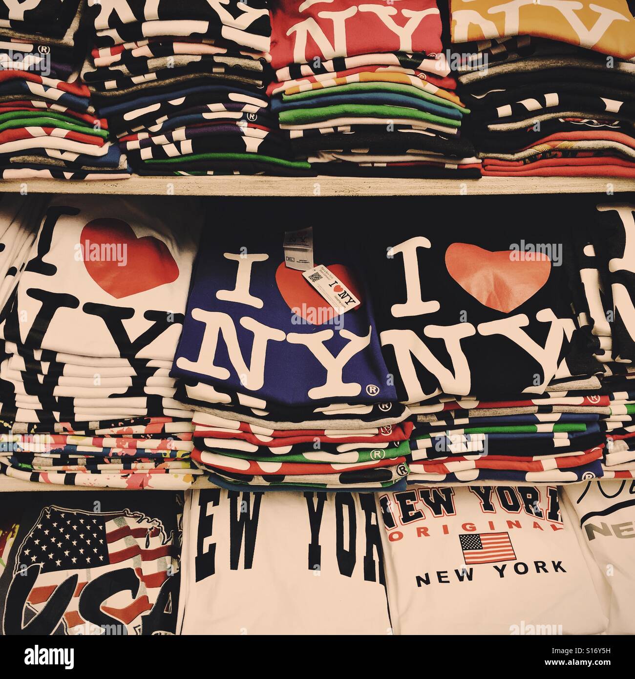 NYC souvenir T-shirts Foto Stock