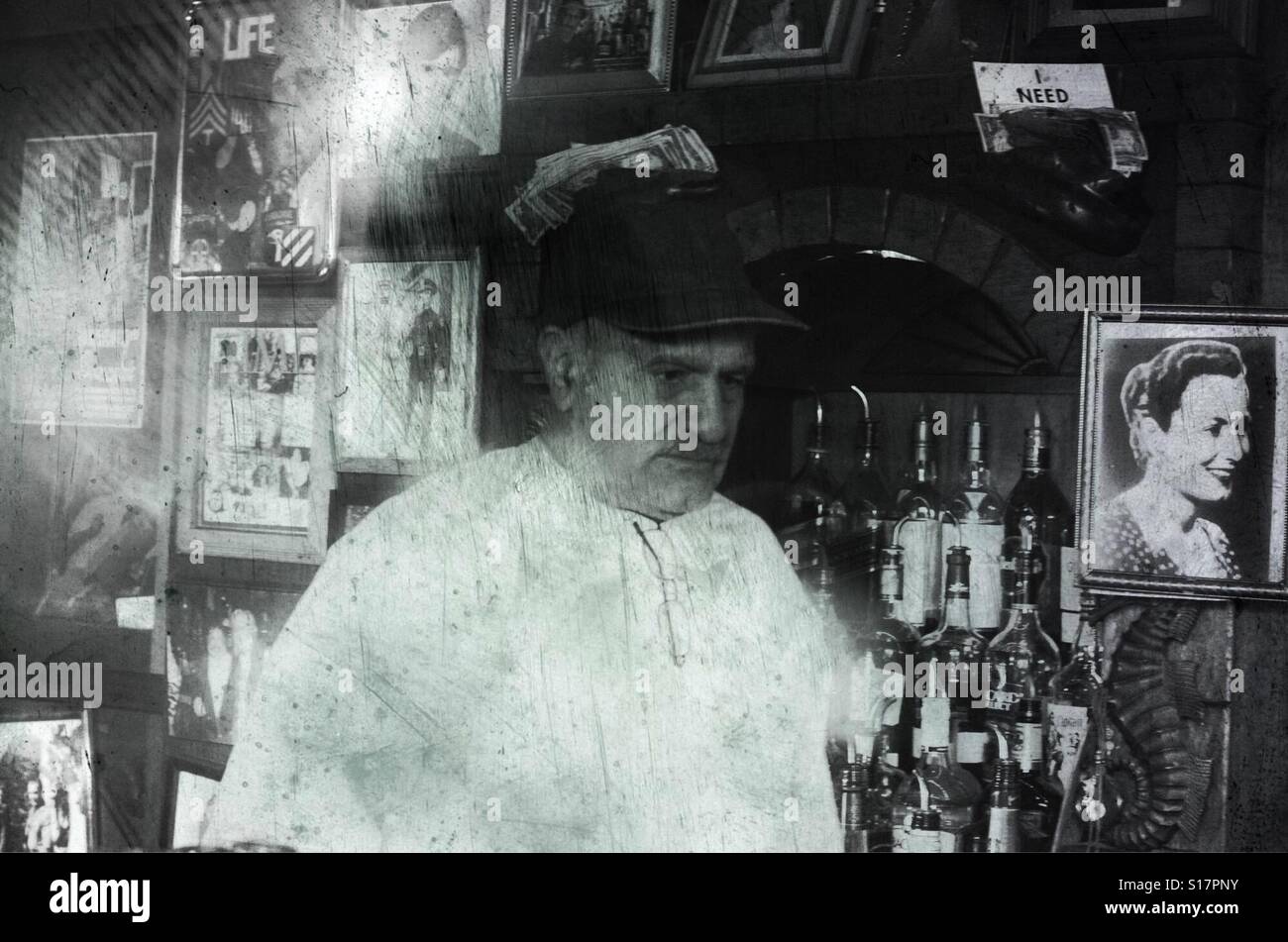 Downtown Bar proprietario Evangelos Santa Fe star di cinema Foto Stock