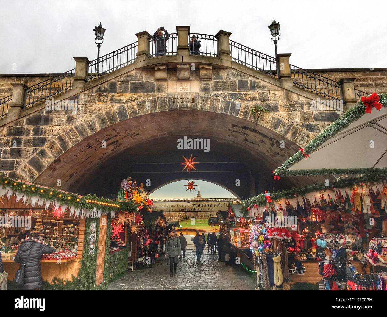 Mercatino di Natale di Dresda, Germania Foto Stock