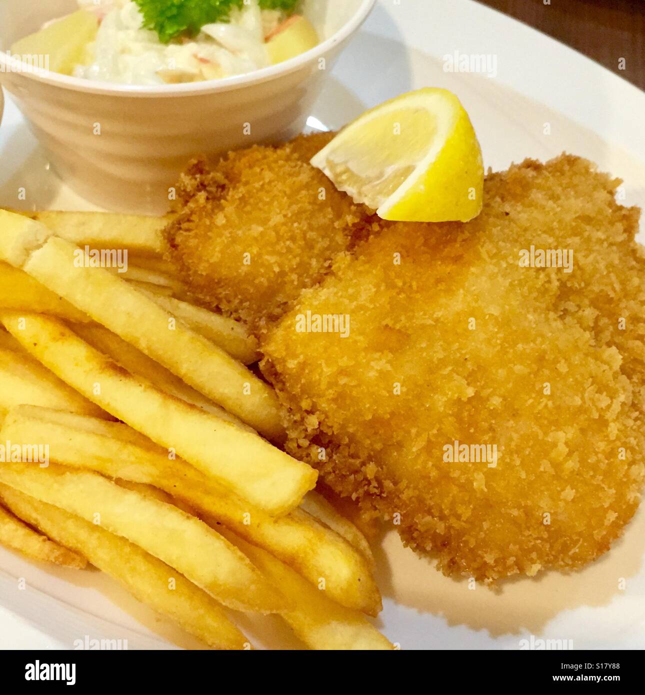Pesce e patatine, Singapore Foto Stock