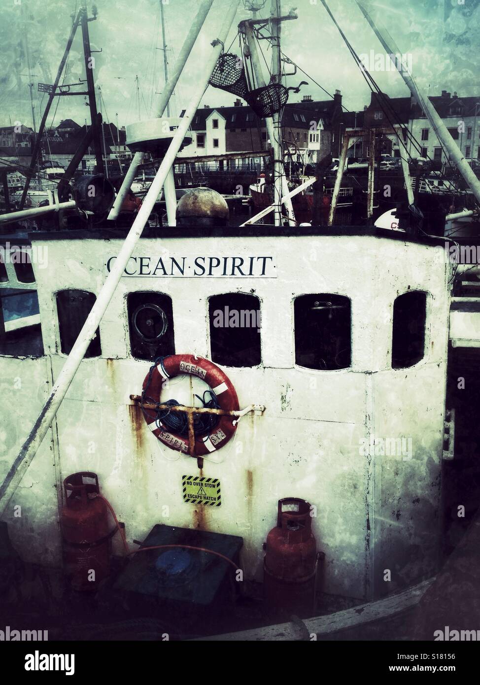 Nave da pesca la Ocean Spirit a Stornoway isola di Lewis Western Isles Ebridi Esterne della Scozia uk Foto Stock
