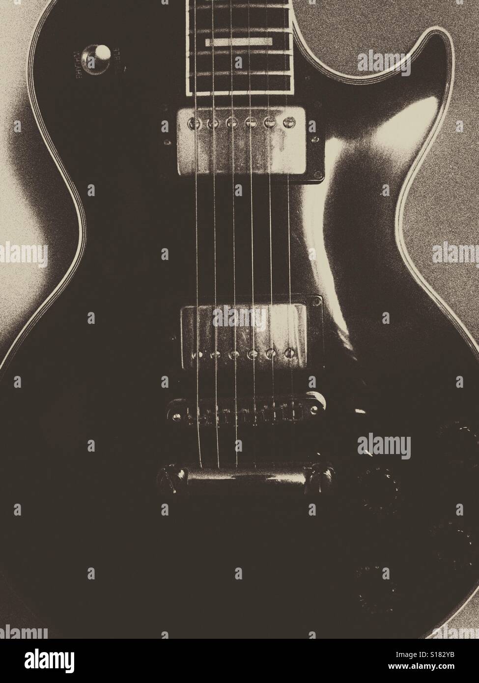 1984 Les Paul Custom chitarra elettrica - Immagine stock catturata con smartphone
