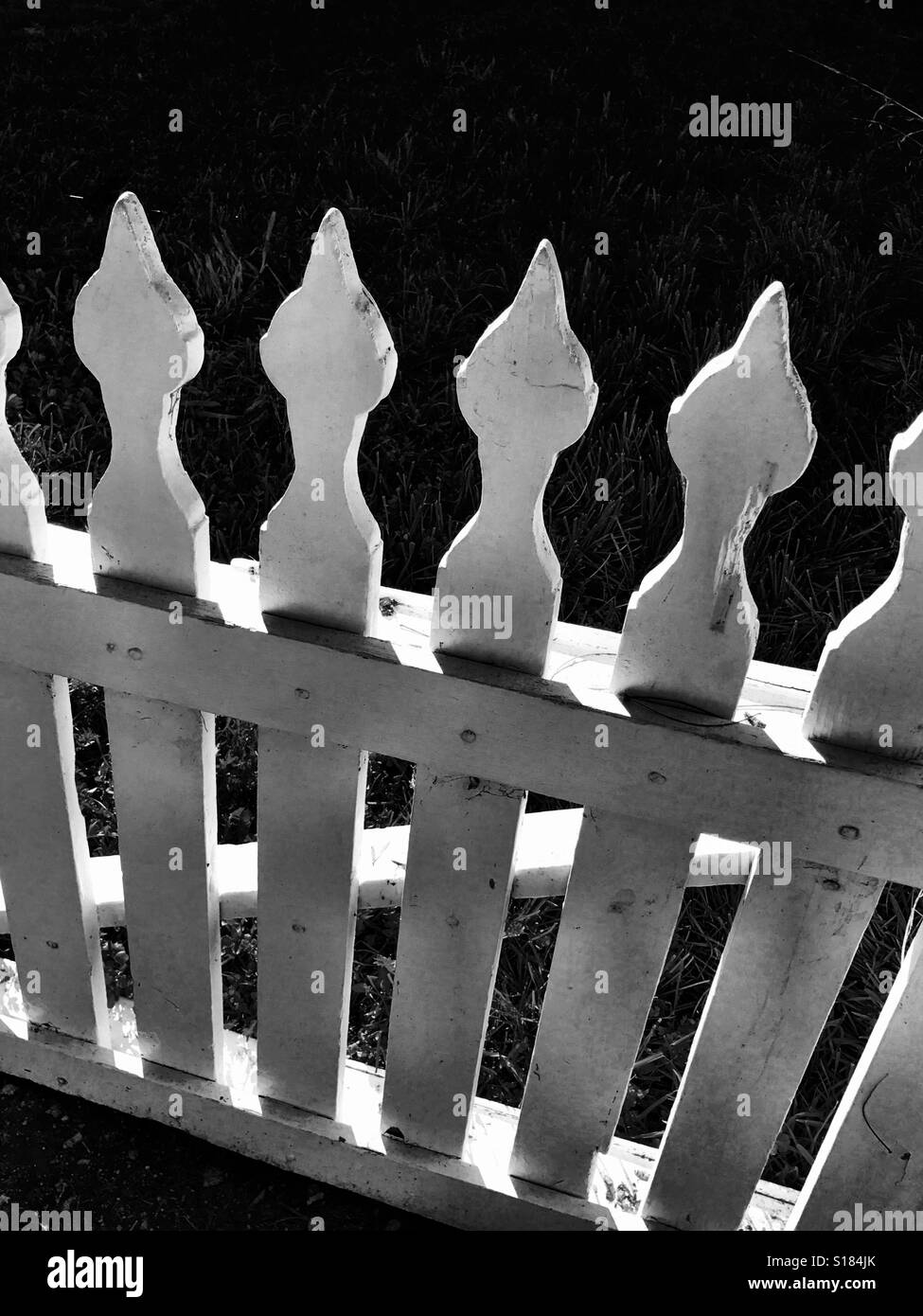 White Picket Fence gate Foto Stock