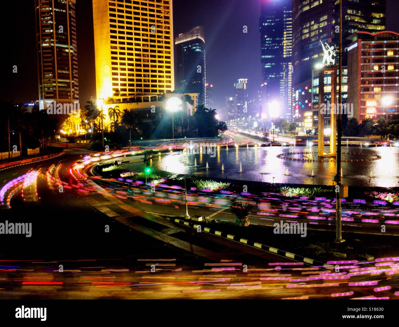 Jakarta notte sul tempo di vacanza Foto Stock