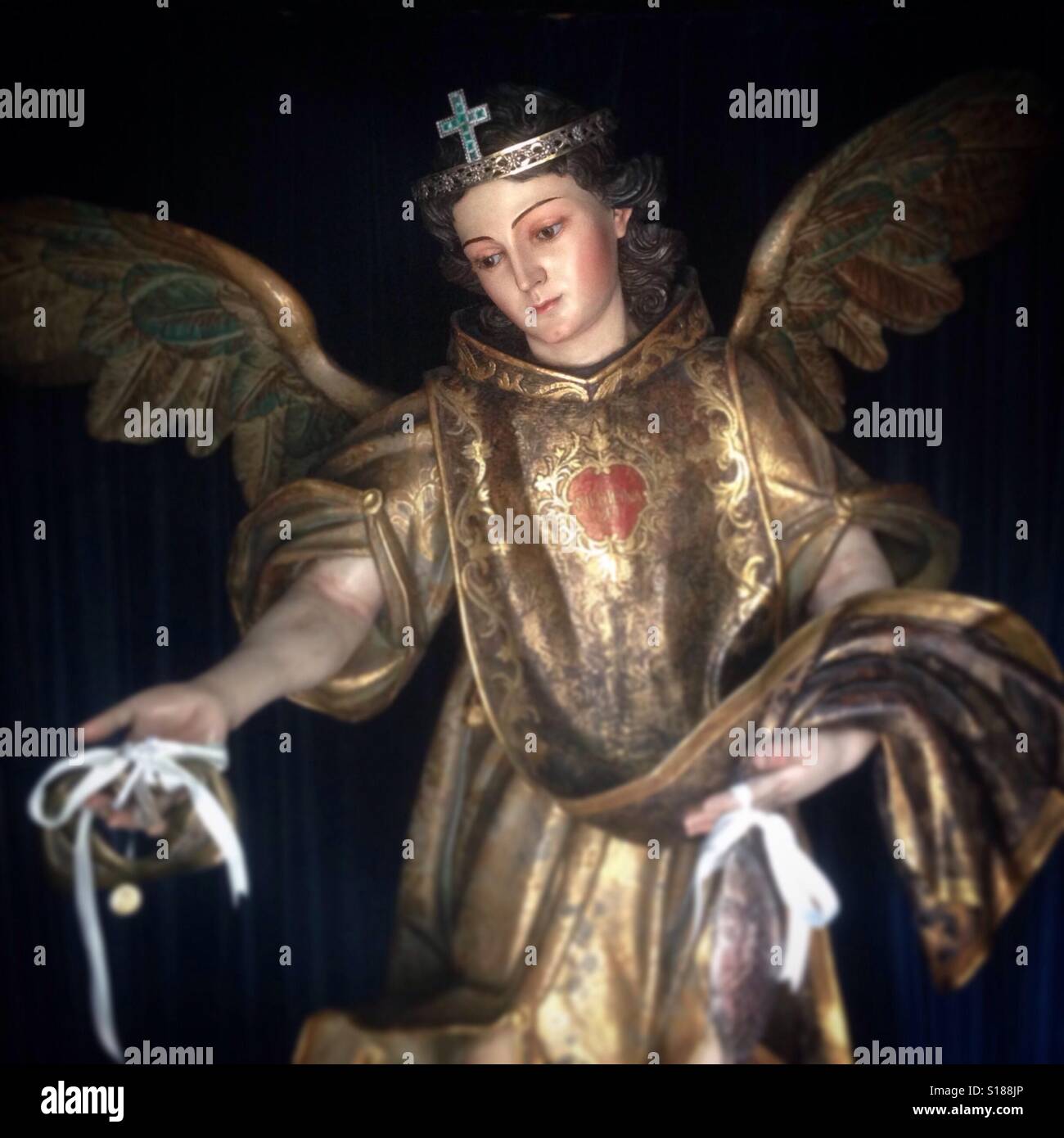 Angelo alato nella Iglesia de San Juan de Dios - Immagine stock catturata con smartphone