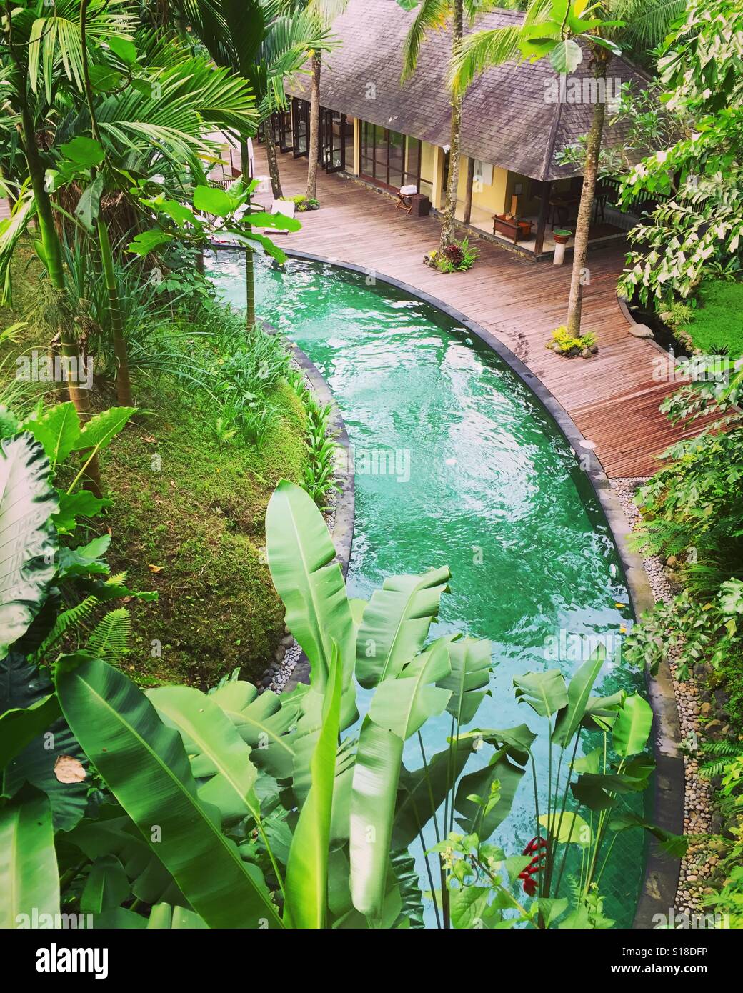 Hotel di lusso a Bali - Immagine stock catturata con smartphone