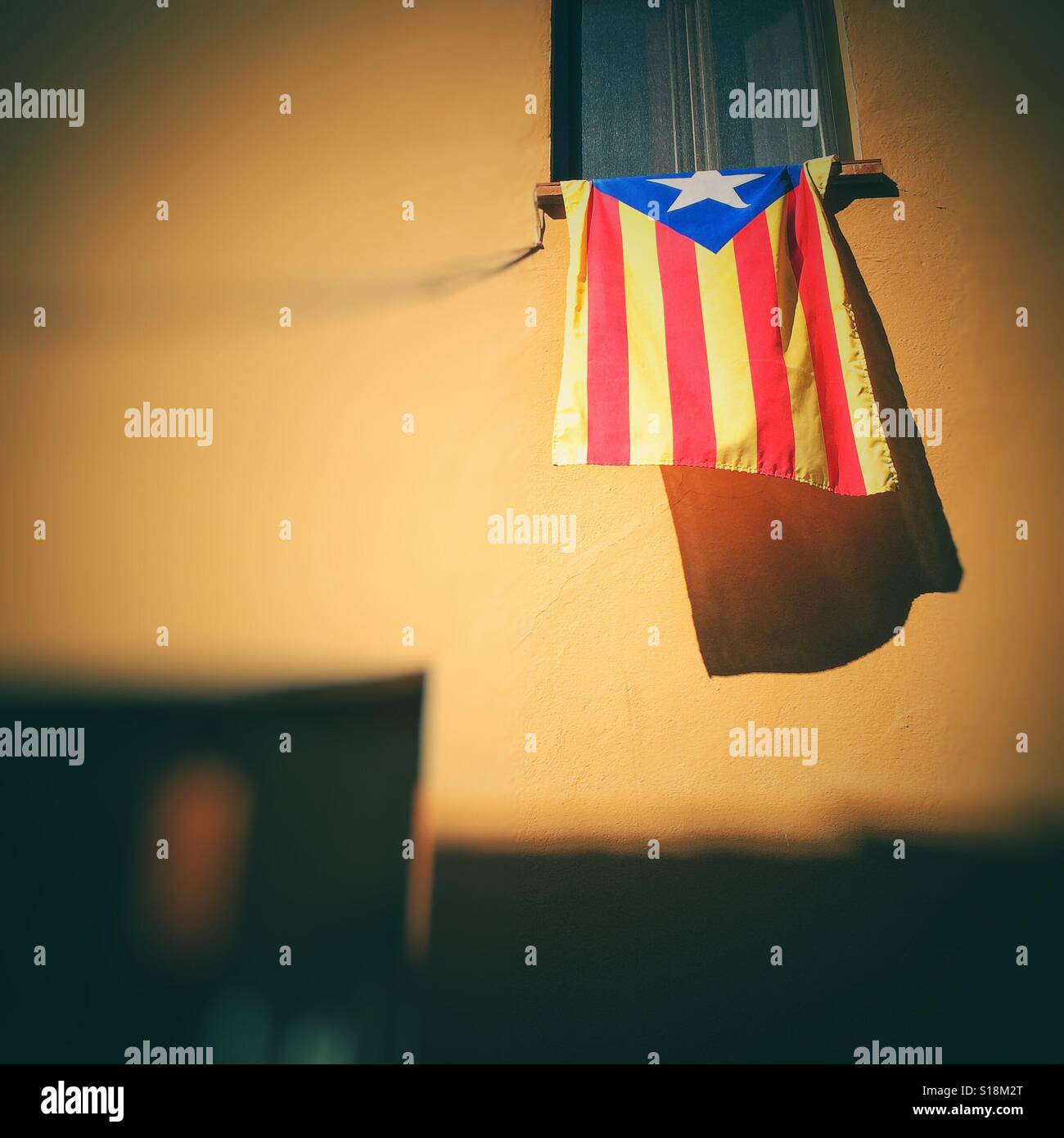 La bandiera Estelada dei separatisti catalano Foto Stock