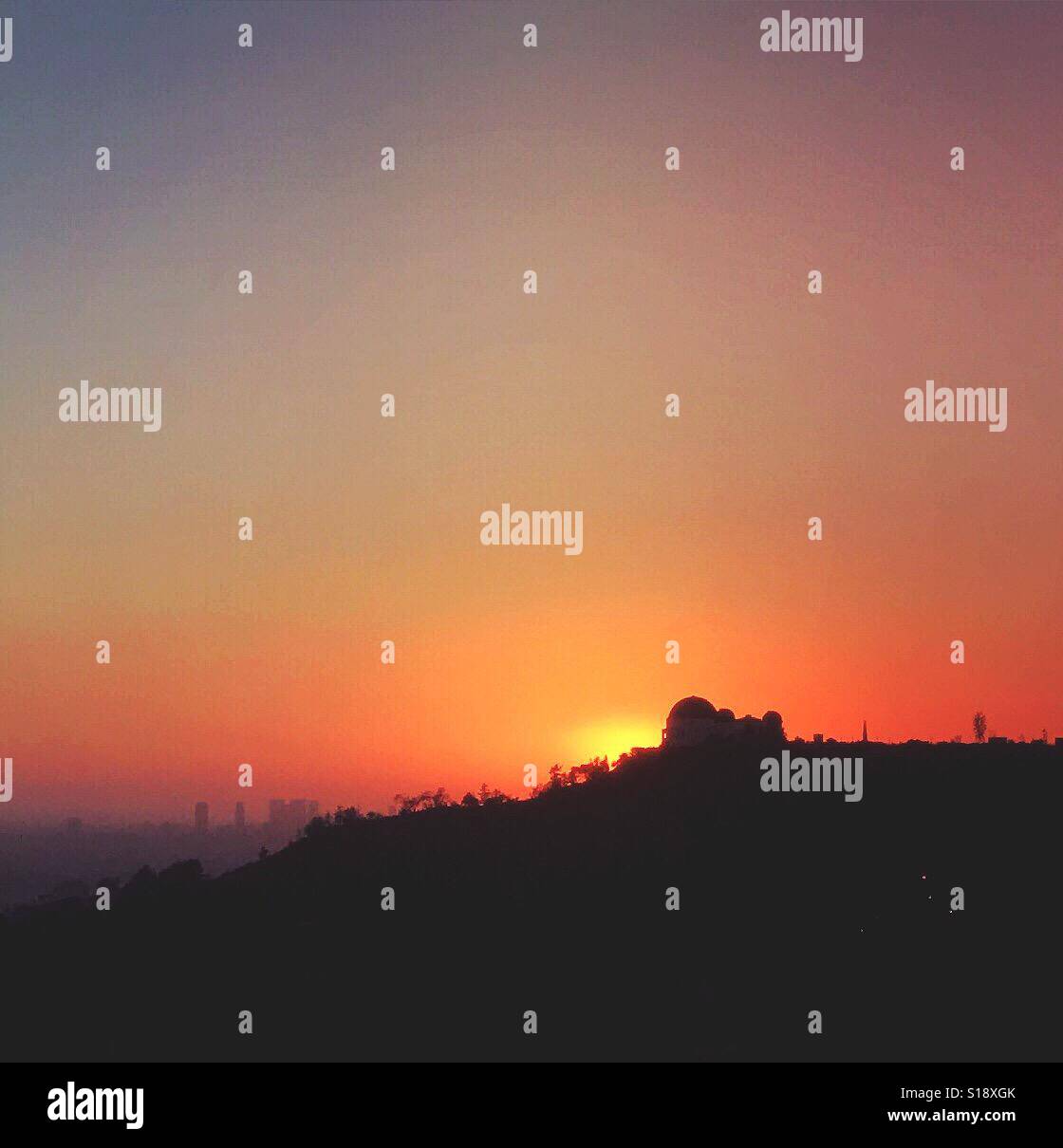Osservatorio Griffith al tramonto Foto Stock