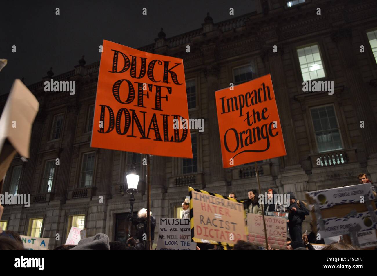 Manifestazione anti-trump Foto Stock