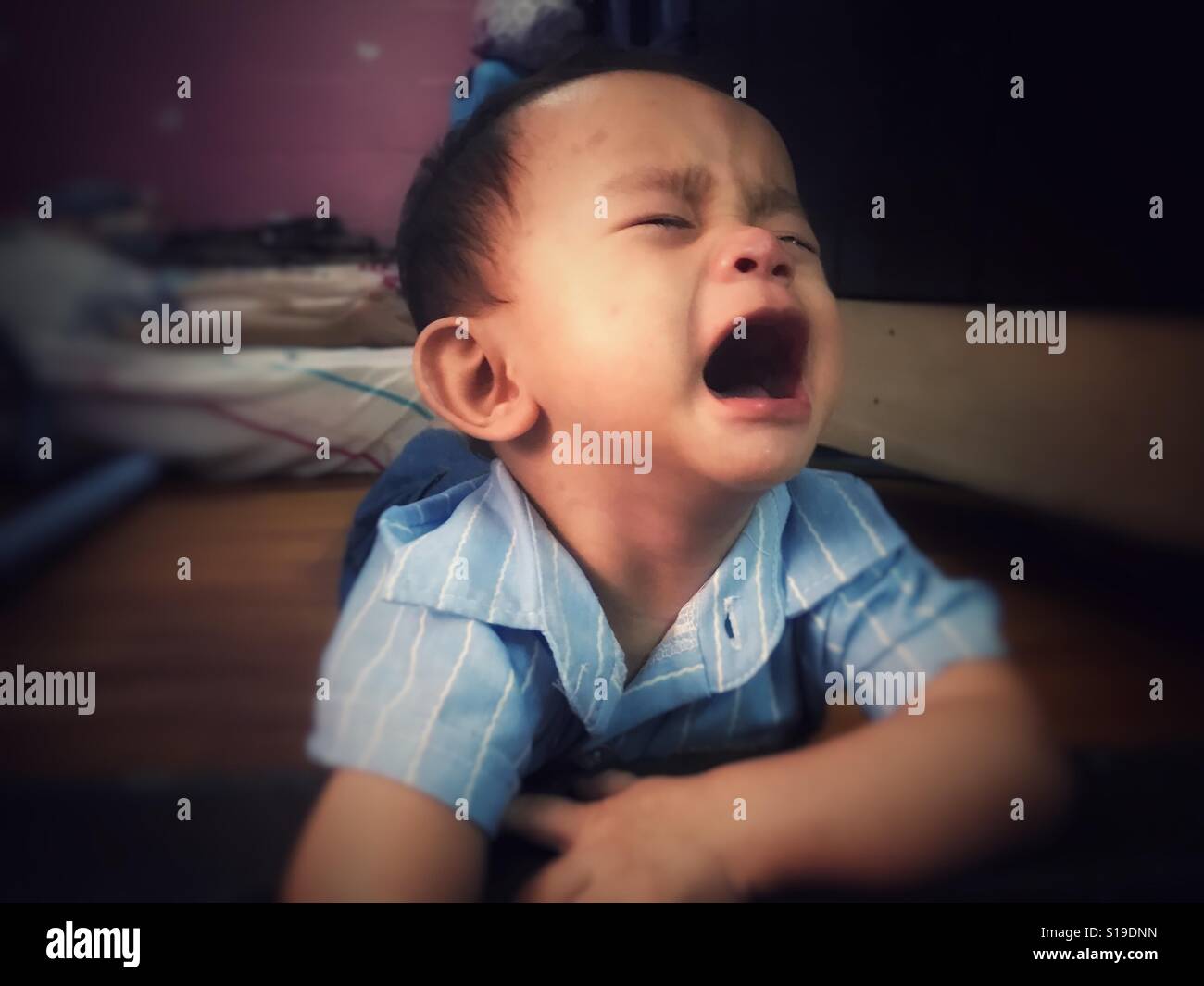 Urlando Gridando bambino Foto Stock