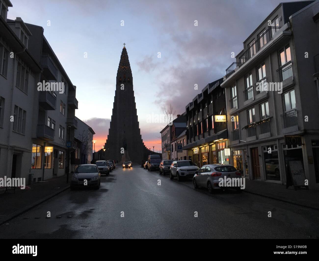 Hallgrímskirkja, Reykjavik Foto Stock
