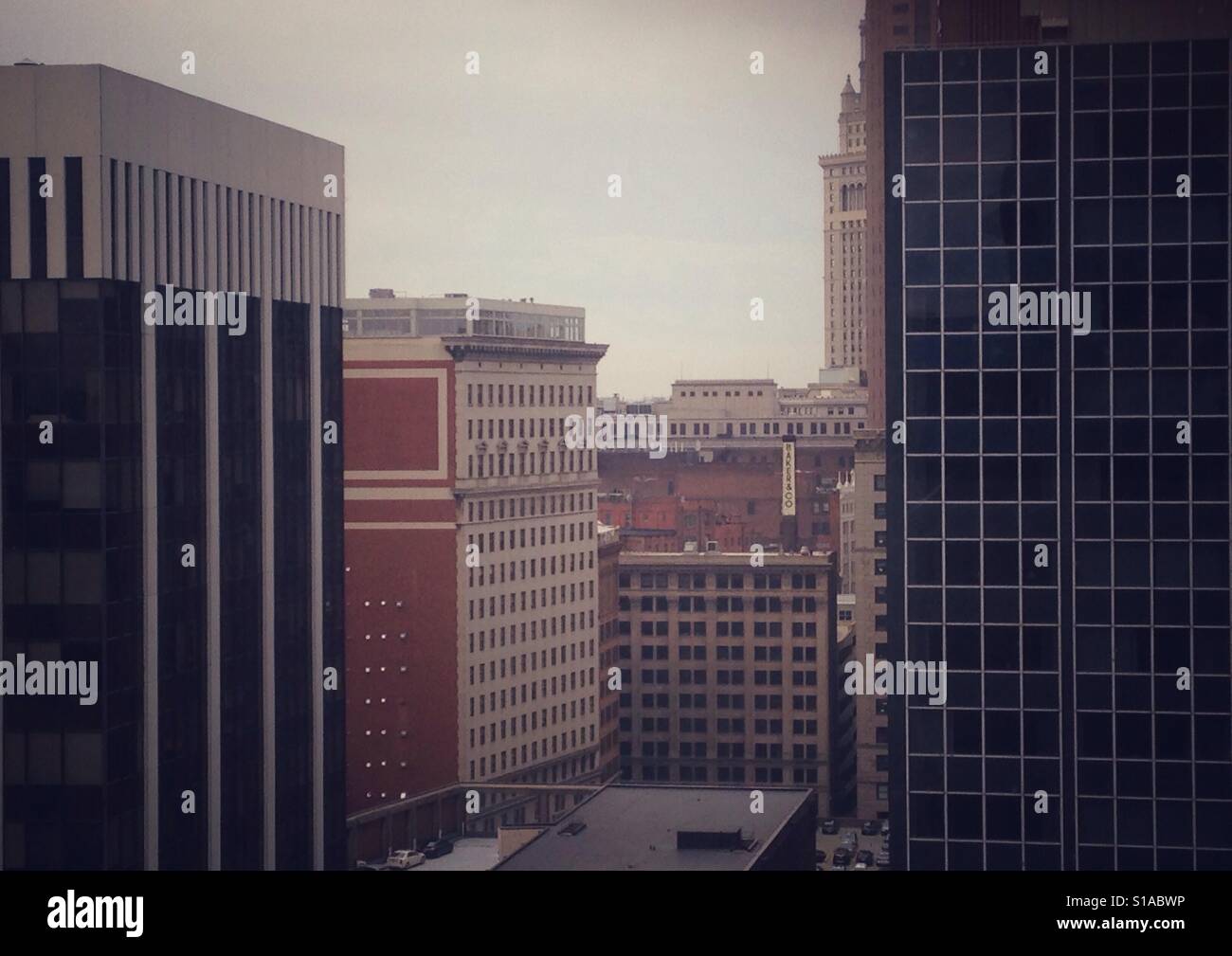 Vista del centro della città di Cleveland Foto Stock