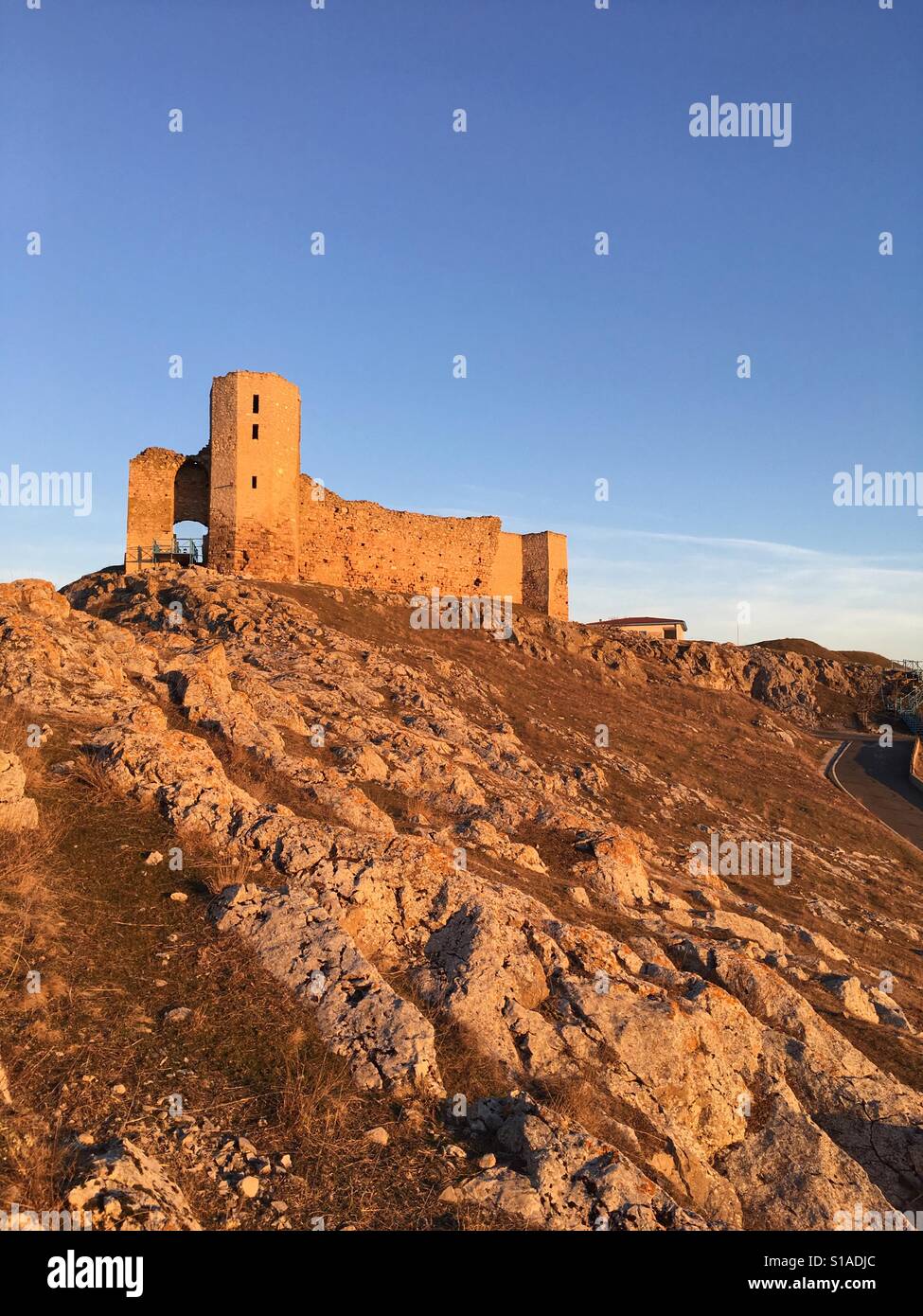 Enisala, rovine dell antica fortezza, Dobrogea, Romania Foto Stock