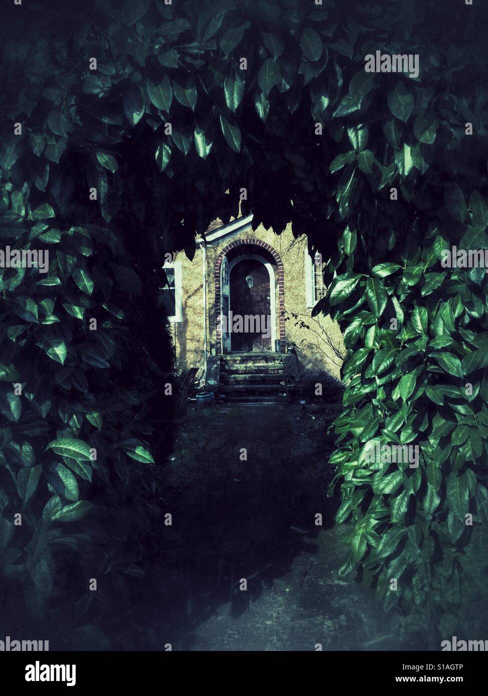Moody ingresso alla casa Foto Stock