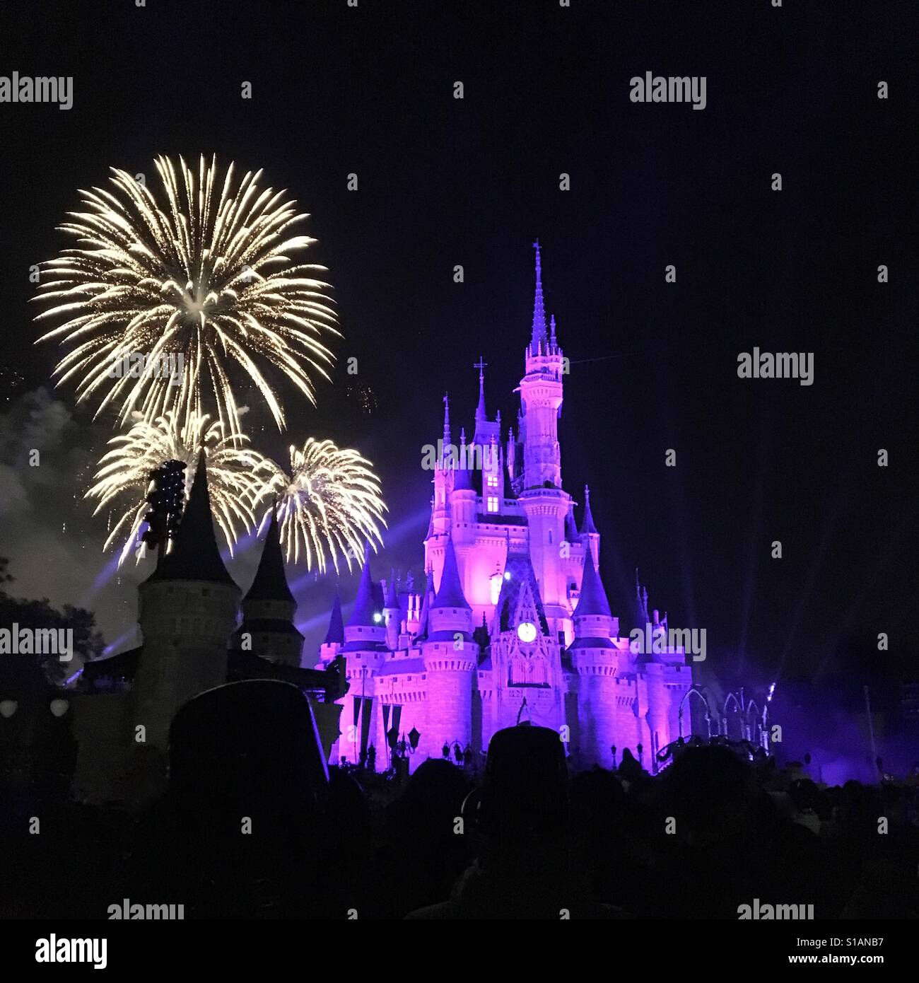 Disney World fuochi d'artificio - Immagine stock catturata con smartphone