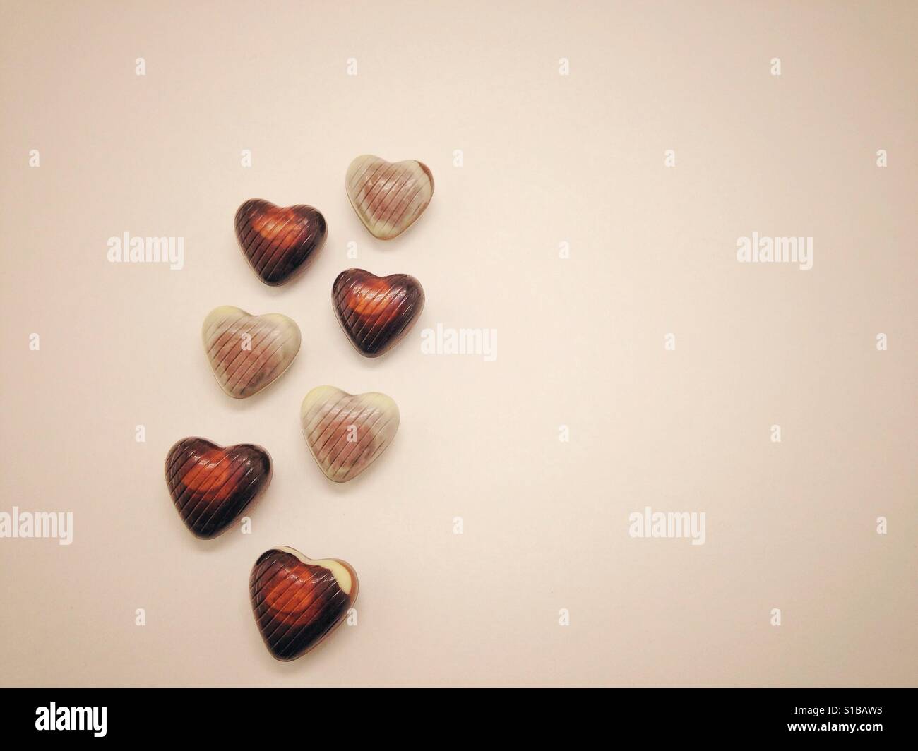 Cioccolatini forma di cuore Foto Stock