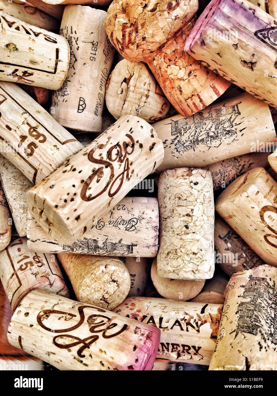 Tappi per vino Foto Stock