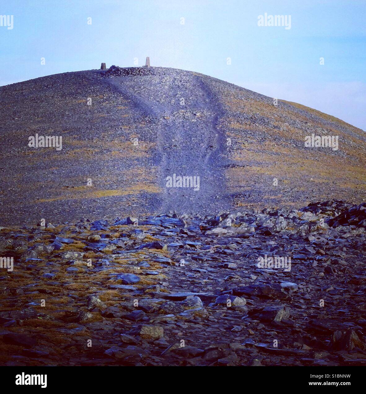 Skiddaw vertice, Lake District, Cumbria, Inghilterra - Immagine stock catturata con smartphone