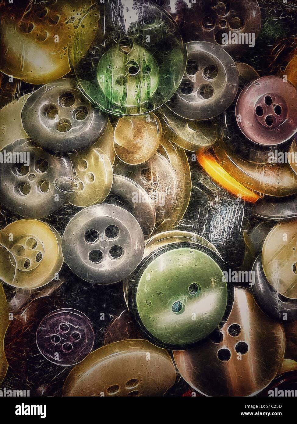 I pulsanti in un vaso Foto Stock