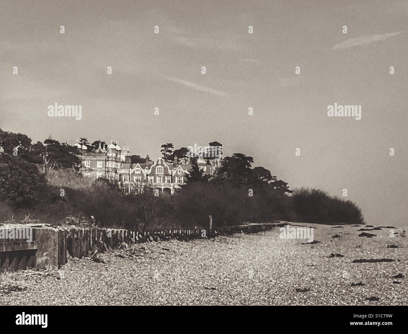 La storica Bawdsey Manor dove nel 1937 Robert Watson Watt radar sviluppato che aiutano la RAF per sconfiggere la Luftwaffe nella battaglia di Gran Bretagna nel 1940. Foto Stock