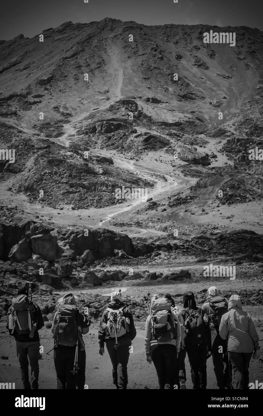 Questa foto è stata scattata da me sulla strada per la vetta del Kilimanjaro!! Abbiamo fatto per la parte superiore 😀 Foto Stock