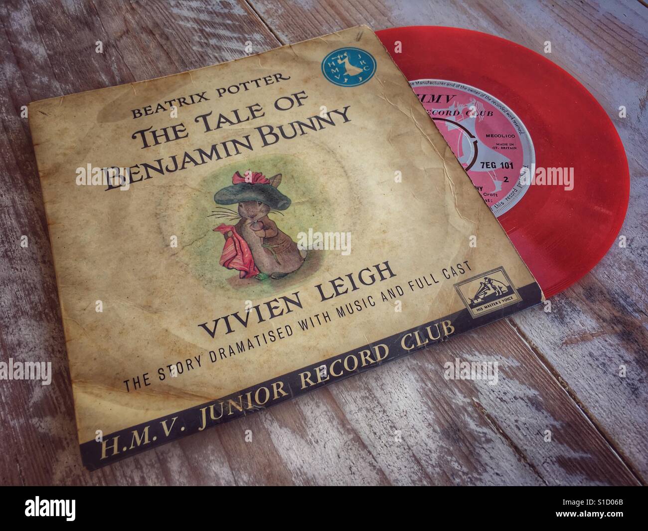 HMV Record Junior Club, Beatrix Potter il racconto di Benjamin Bunny leggere da Vivien Leigh Foto Stock