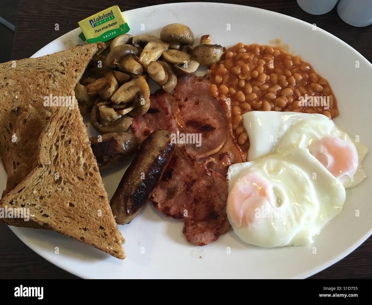 La completa prima colazione inglese fry up Foto Stock