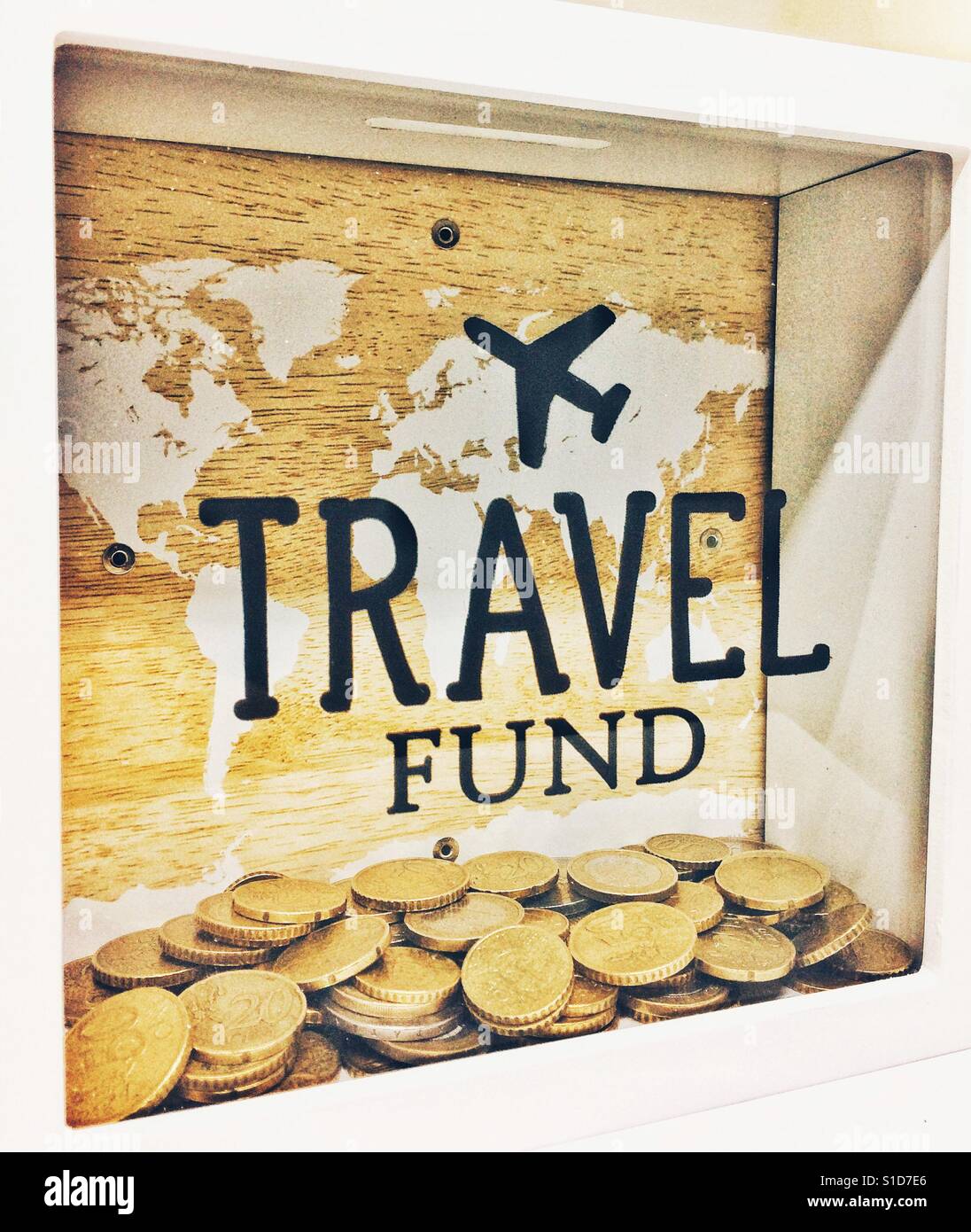 Travel fondo contenitore di monete Foto Stock