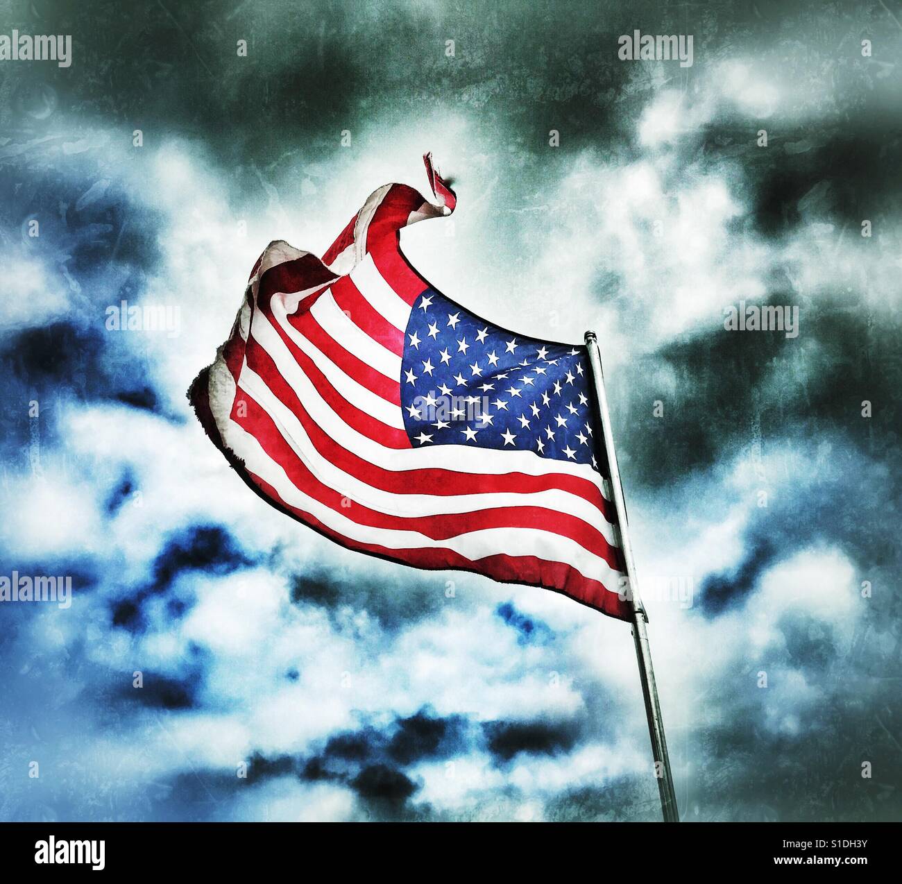 Il Stars & Stripes bandiera degli STATI UNITI D'AMERICA - Immagine stock catturata con smartphone