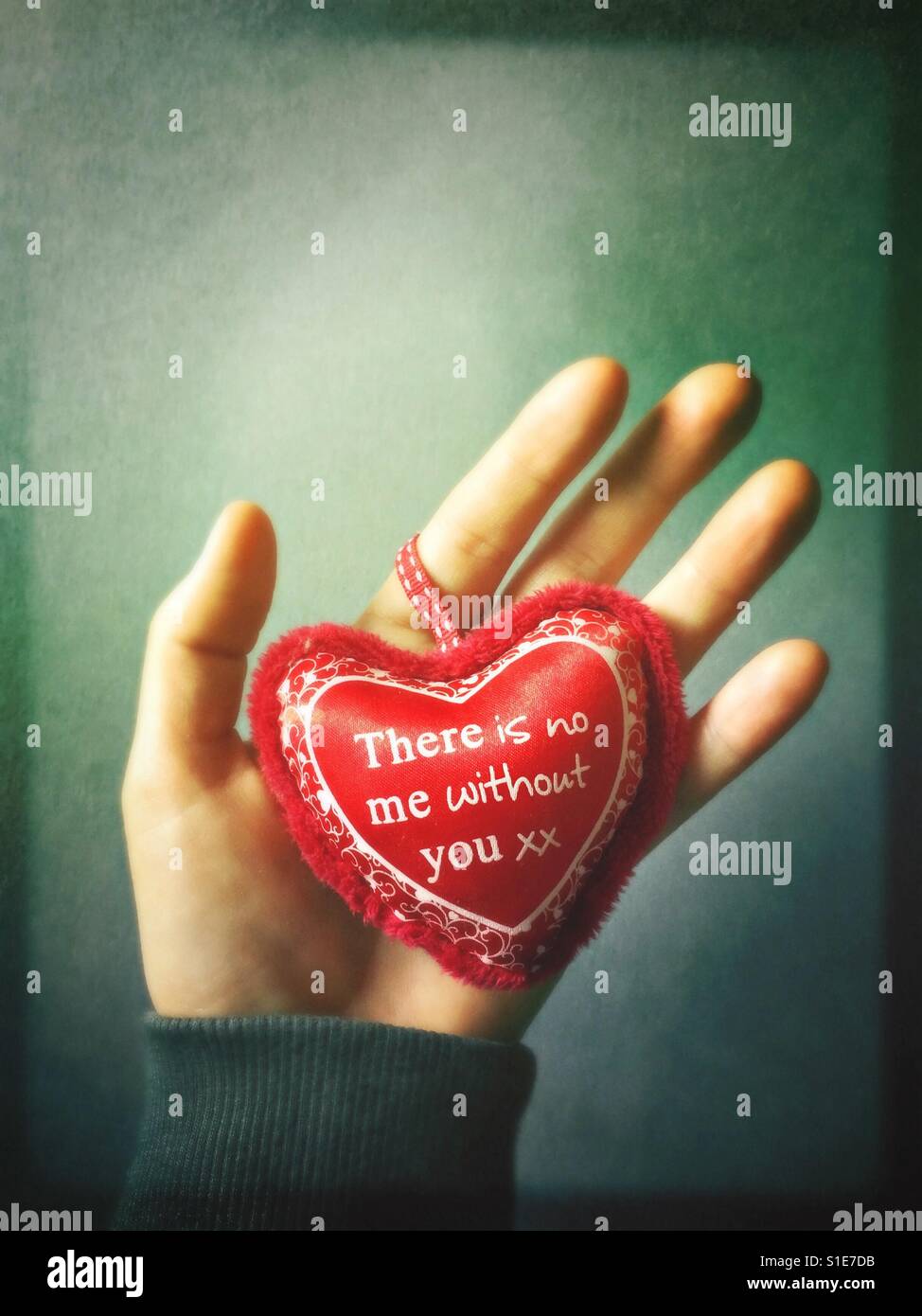 Non vi è alcun me senza di voi il giorno di San Valentino concetto - Immagine stock catturata con smartphone