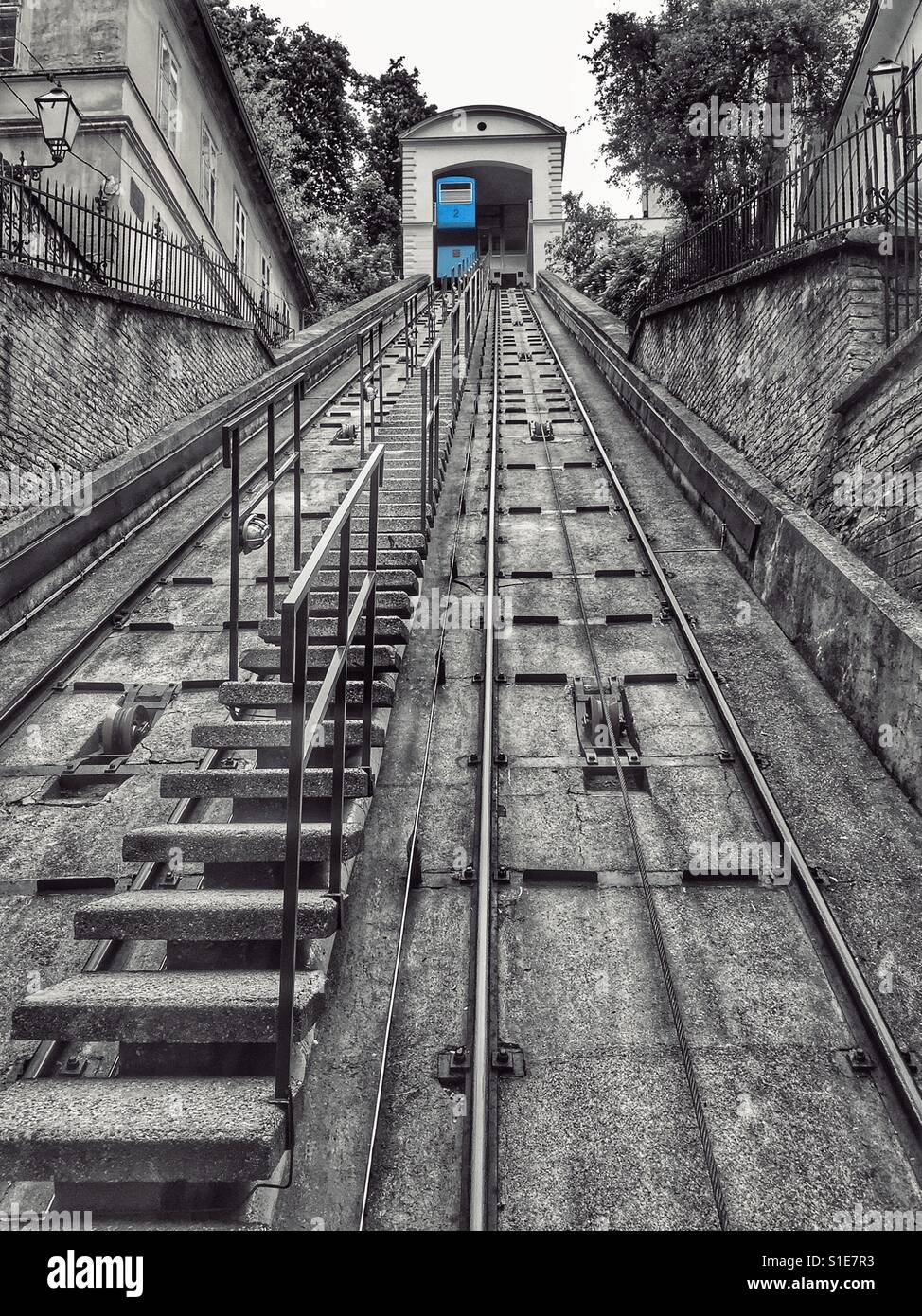 La funicolare in Zagreb, Croazia - Immagine stock catturata con smartphone