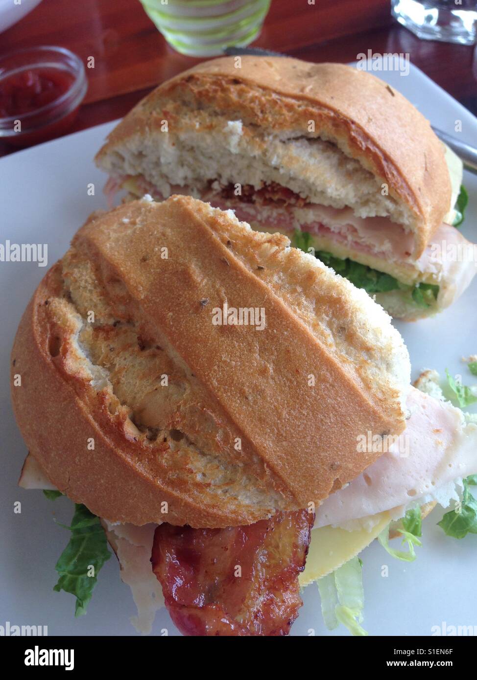 Deli club sandwich Foto Stock