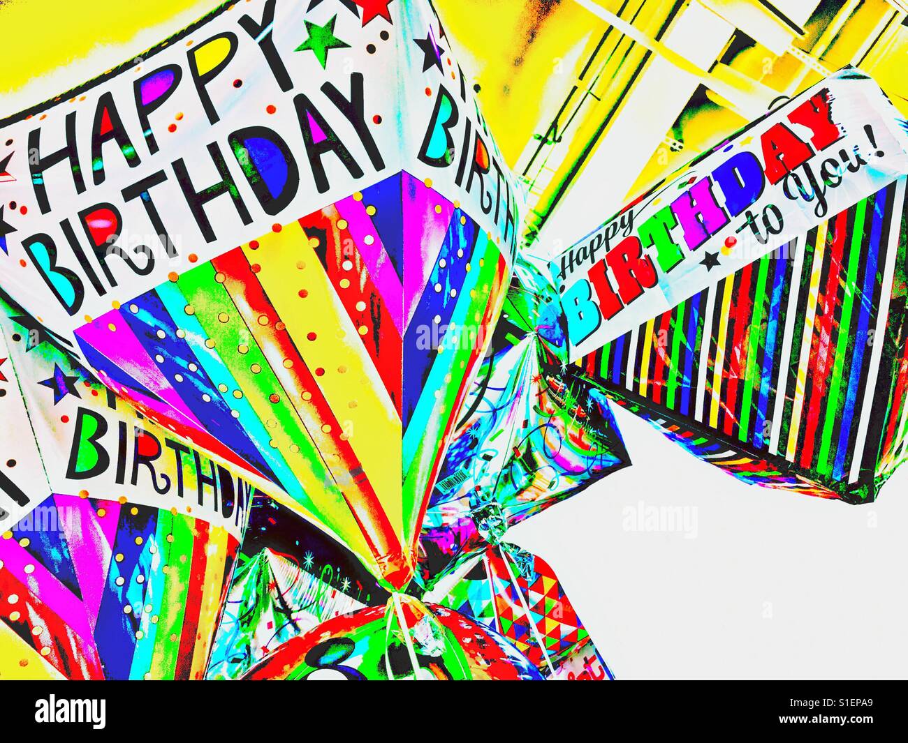 Palloncini di compleanno Foto Stock