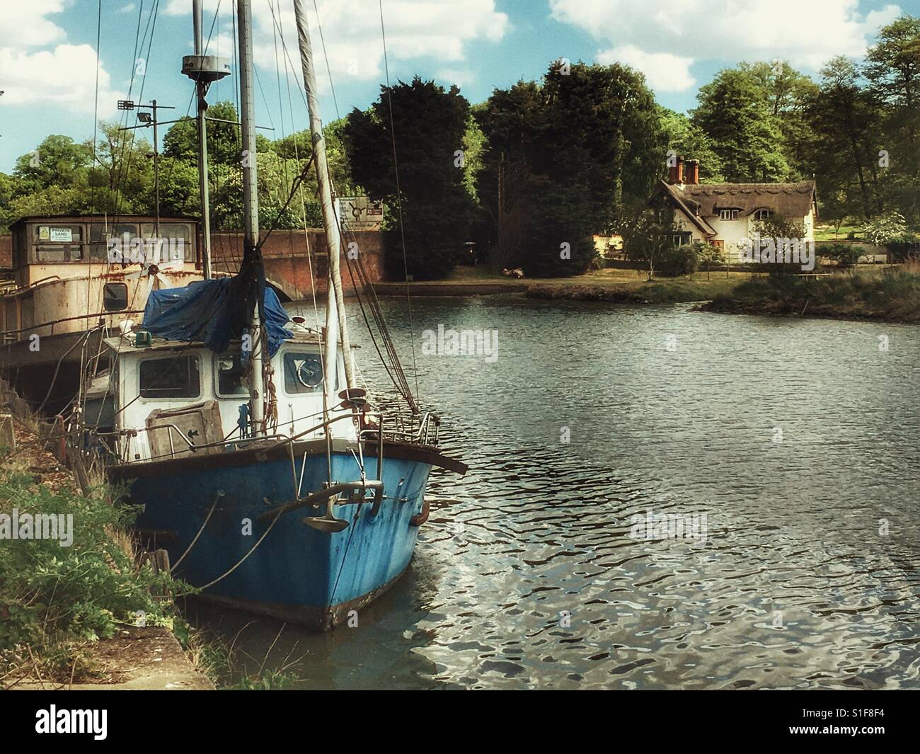 Fiume Deben Melton Inghilterra - Immagine stock catturata con smartphone