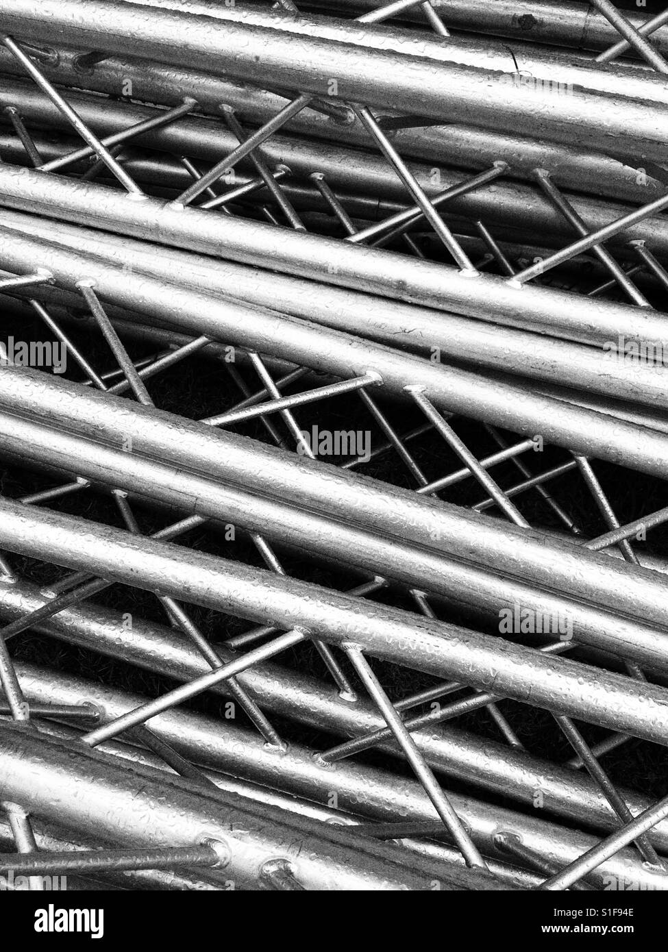 Tubi in alluminio per la fase di costruzione Foto Stock