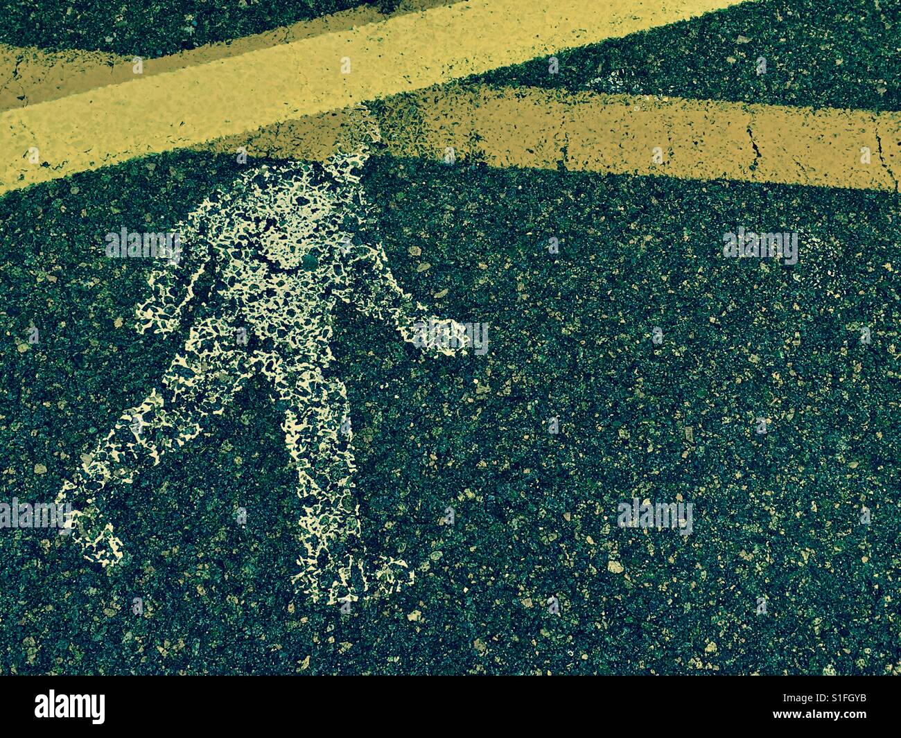 Simbolo di un determinato uomo o passeggiate pedonali - Immagine stock catturata con smartphone