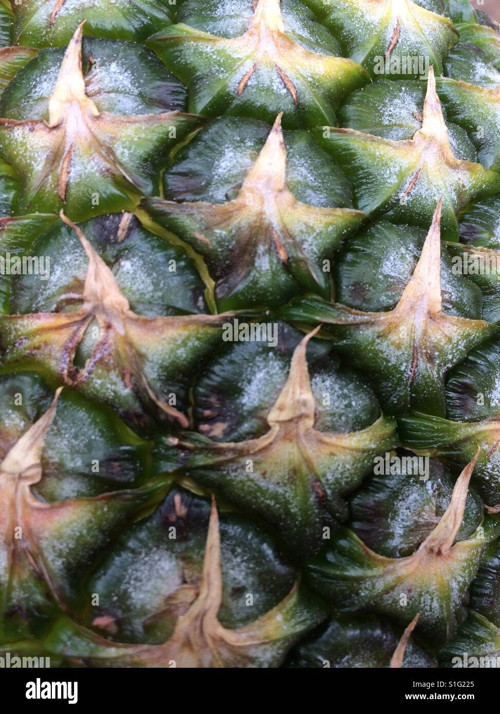 Vista ravvicinata della pelle di ananas Foto Stock