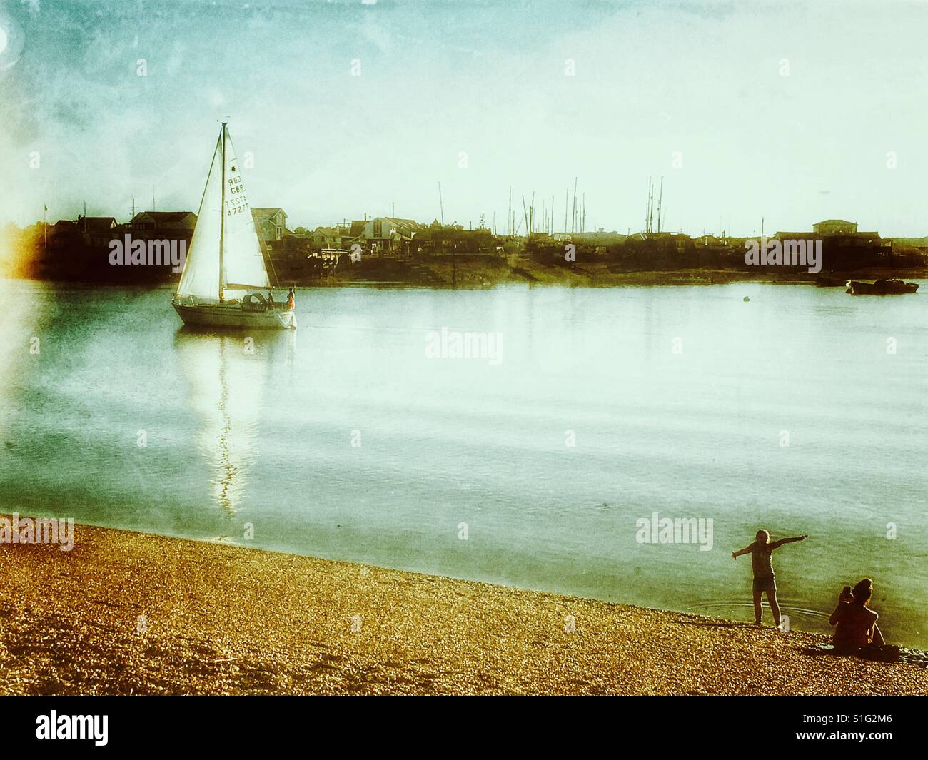 Fiume Deben Bawdsey Ferry Suffolk Foto Stock