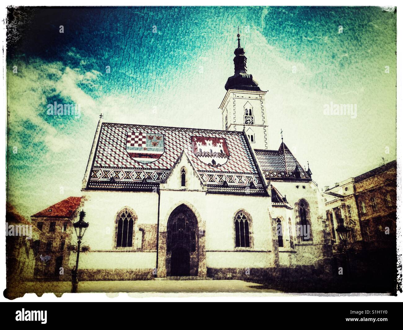 La Chiesa di San Marco a Zagabria, Croazia, Europa - Immagine stock catturata con smartphone