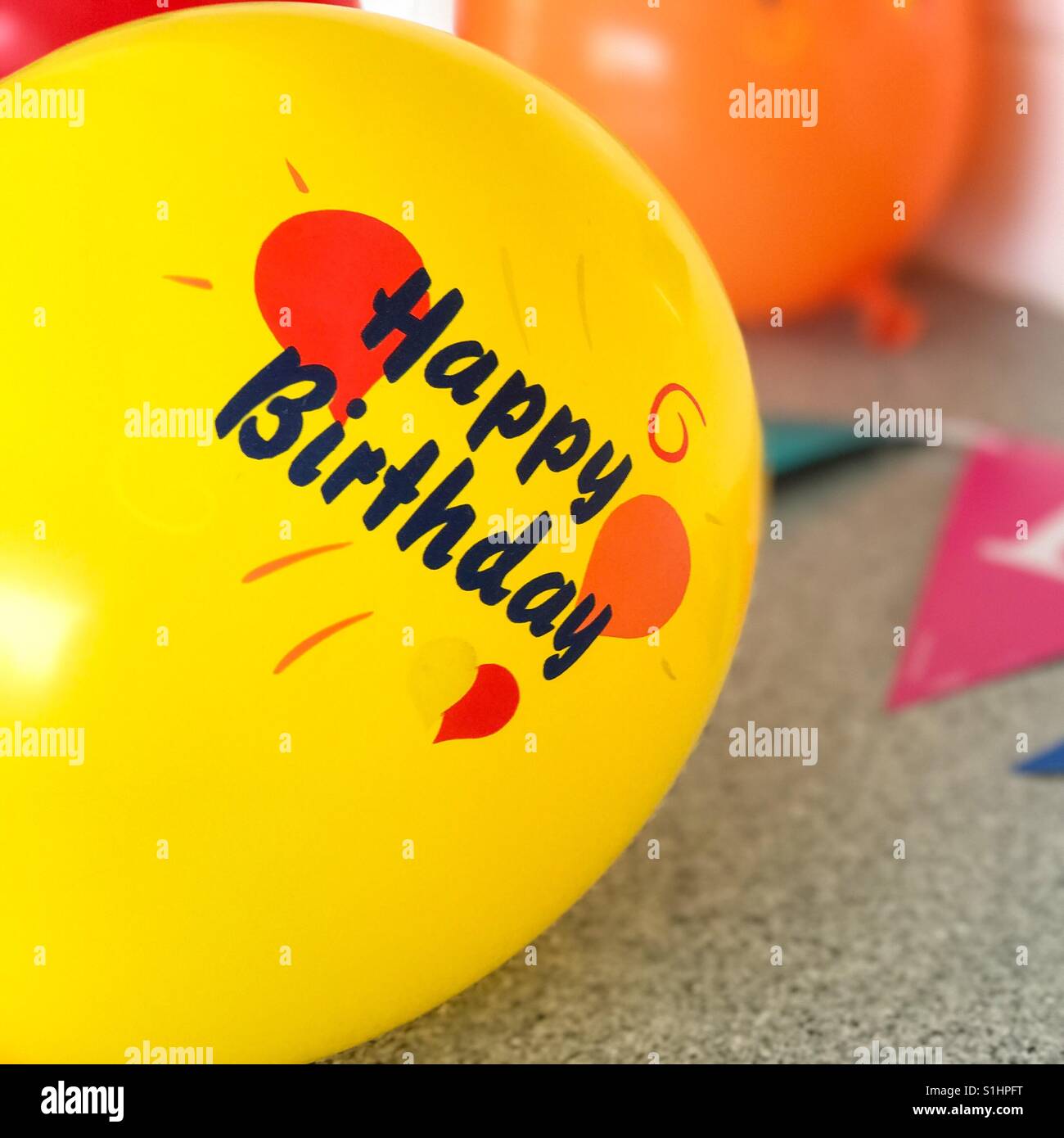 Buon compleanno palloncini Foto Stock