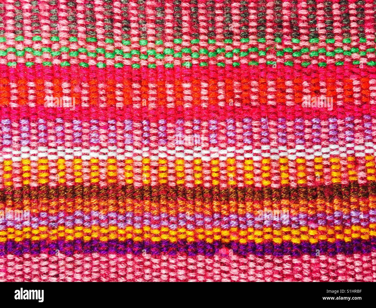 Dettaglio di una mano messicano tessuto tessile Foto Stock