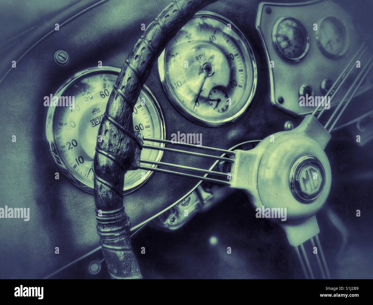 Vintage MG cruscotto Foto Stock